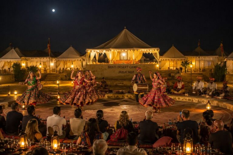 Rajasthani folk dance performance at a Jaisalmer desert camp- Rajasthan Tour Packages by SetMyTrip