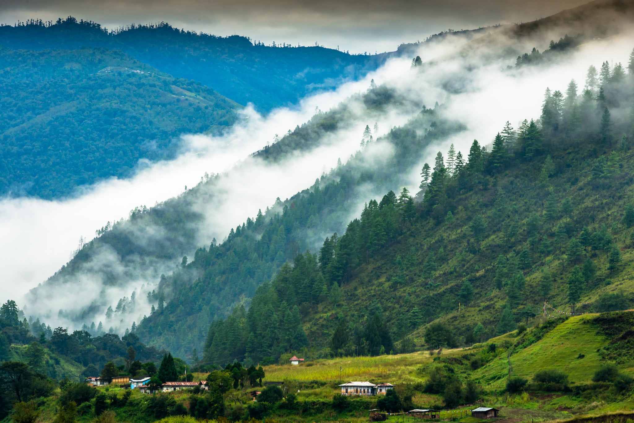 View of Adjacent Villages from the Dirang Town.