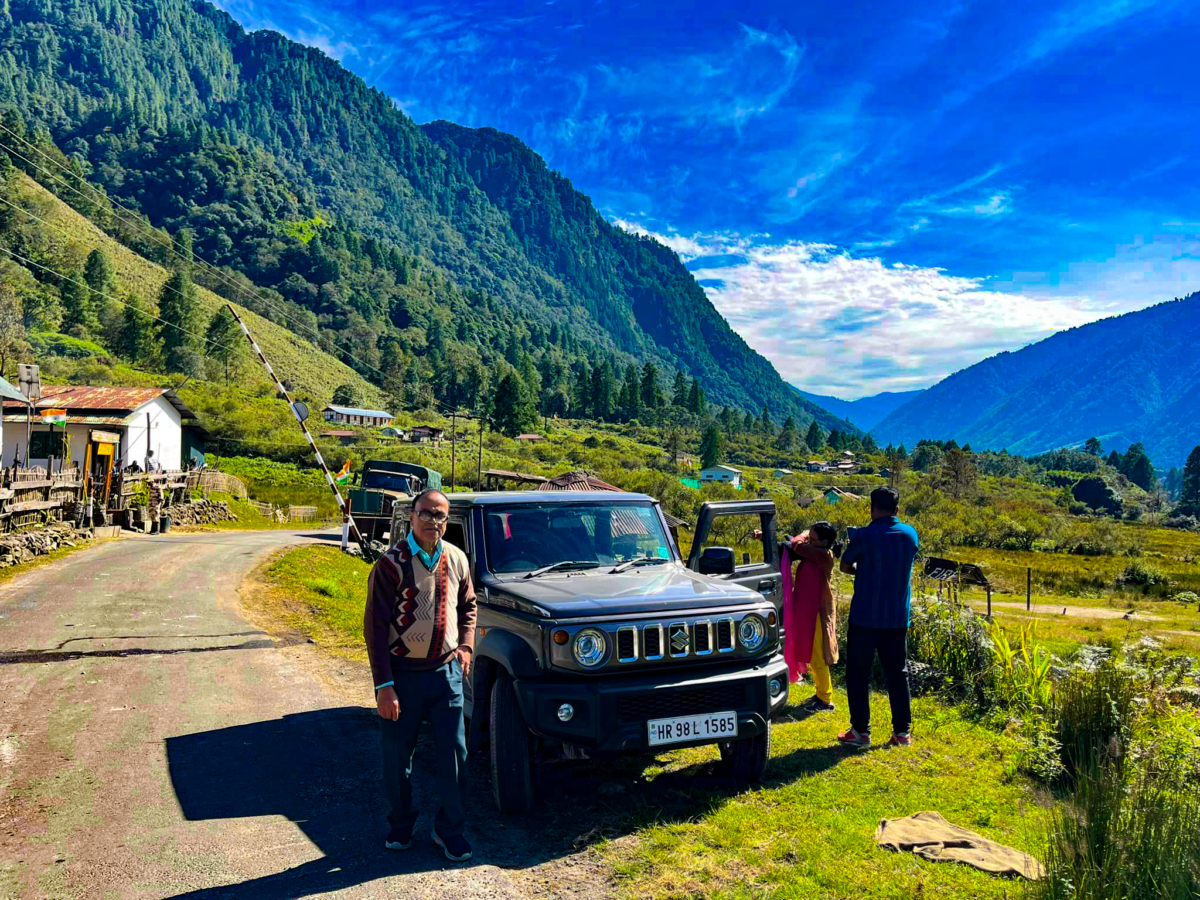 "Image: A scenic view of the verdant Mishmi Hills on the road from Anini to Alinye Village in Arunachal Pradesh during the monsoon season. The landscape showcases lush greenery, steep forested hills. #AniniAdventures #MonsoonMagic"