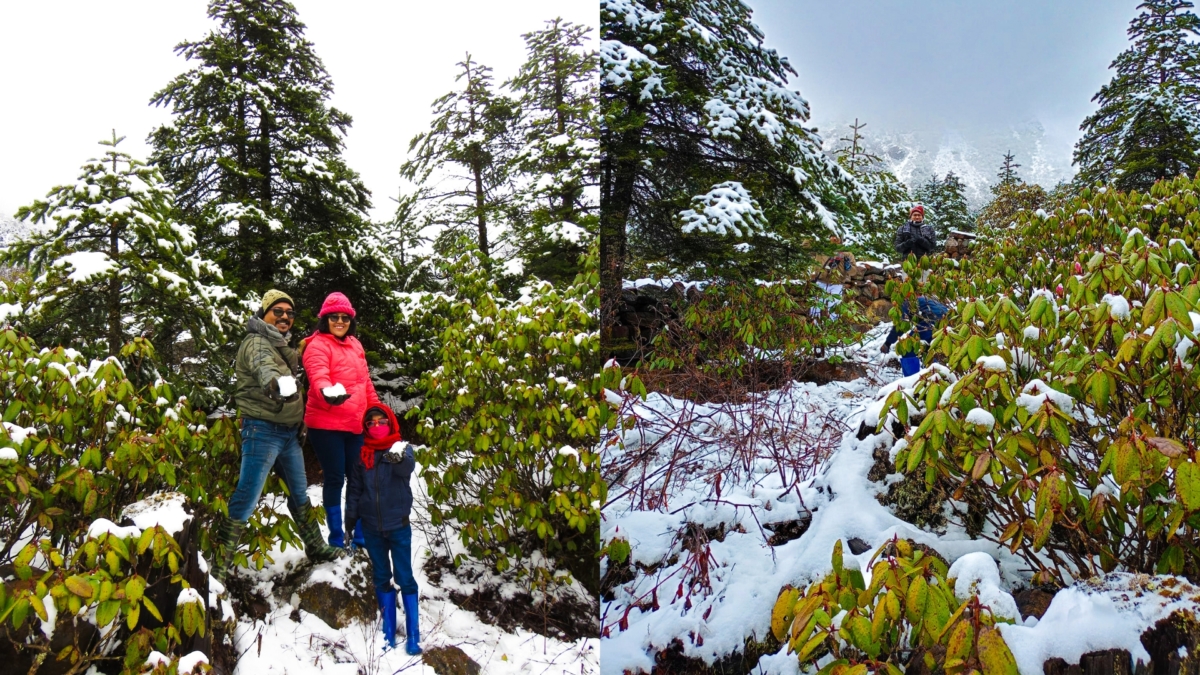 Tourists Enjoying Christmas Holidays in Katao Pass, North Sikkim.