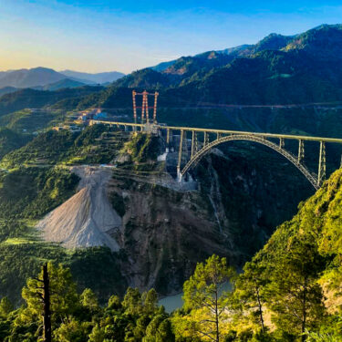 The World's Highest Rail Bridge: Trains to Kashmir from Jammu Cross the Spectacular Chenab Bridge