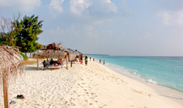 Huts dot the Kadmat beach: Among SetMyTrip's Lakshadweep Vacation Packages often Kadmat island stand tall for its long sloping white sand stretches bordered by turquoise lagoon. Spend hours on the beach and relax in beachside thatched shacks.