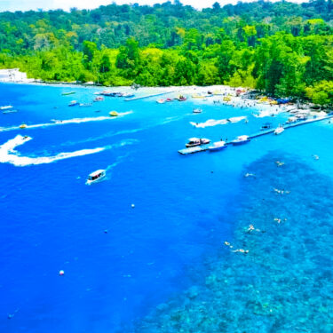 Elephant Beach Aerial View: Water Sports in Andaman & N8cobar
