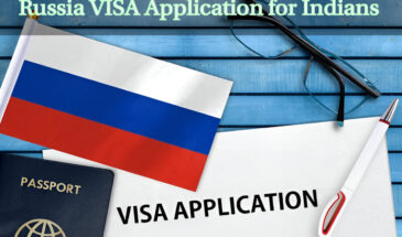 Visa application form for Indiansand flag of Russia