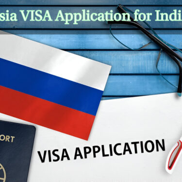 Visa application form for Indiansand flag of Russia
