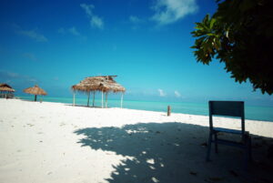 Lakshadweep Samudram Package: A wide white sand beach facing carribbean blue waters of the Kalpeni Island. 4 Night 5 Days Trip.