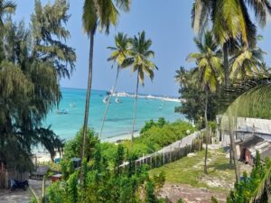 View of Kavaratti's Turquoise Lagoon from the Sea-view Room of a Homestay. : 7N/8D Lakshadweep Lagoon Quartet Package: Kavaratti-Agatti-Kadmat-Bangaram by SetMyTrip